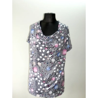 Bluzka lejący dekolt woda - kolorowe bąbelki i groszki